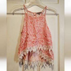Womens Spring/Summer Pink & White Charlotte Russe Top- Size Small. Super Cute!